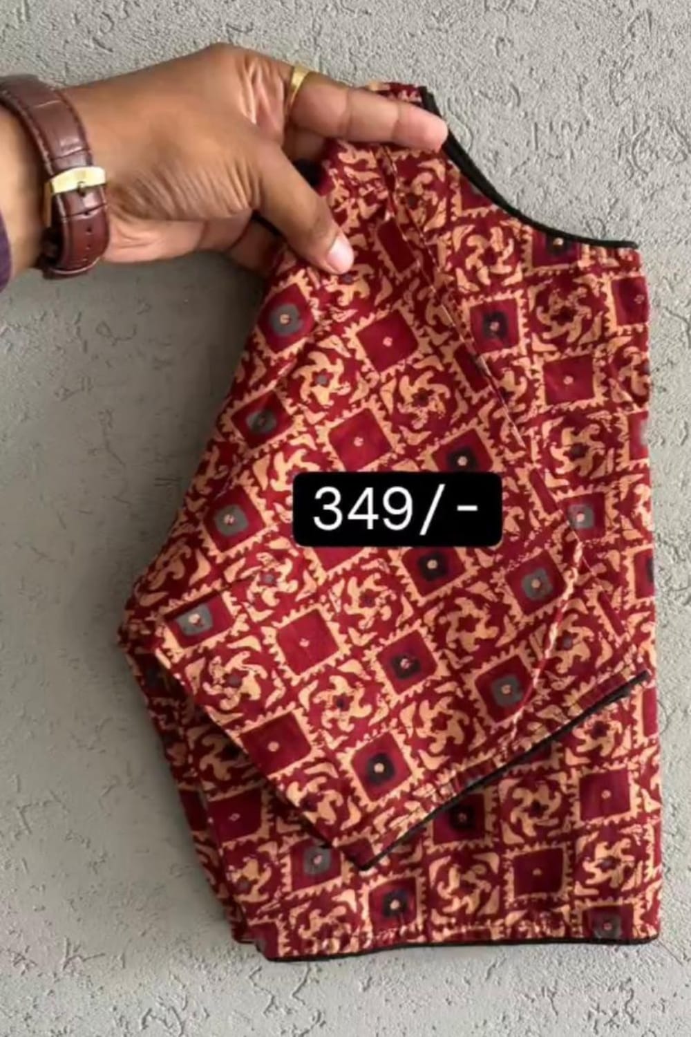 Designer Printed Sleeveless Blouse for Women | Ethnic Maroon Traditional Readymade Blouse